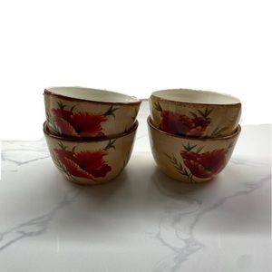 Pier 1 Imports Poppies Cereal Bowl 6” USED Replacement Floral Boho